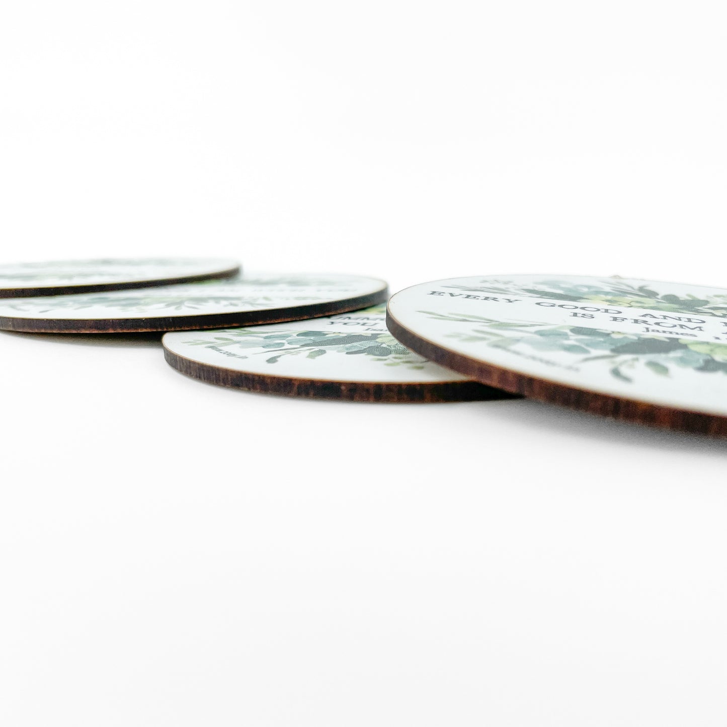 Floral Circular Coasters Set of 4