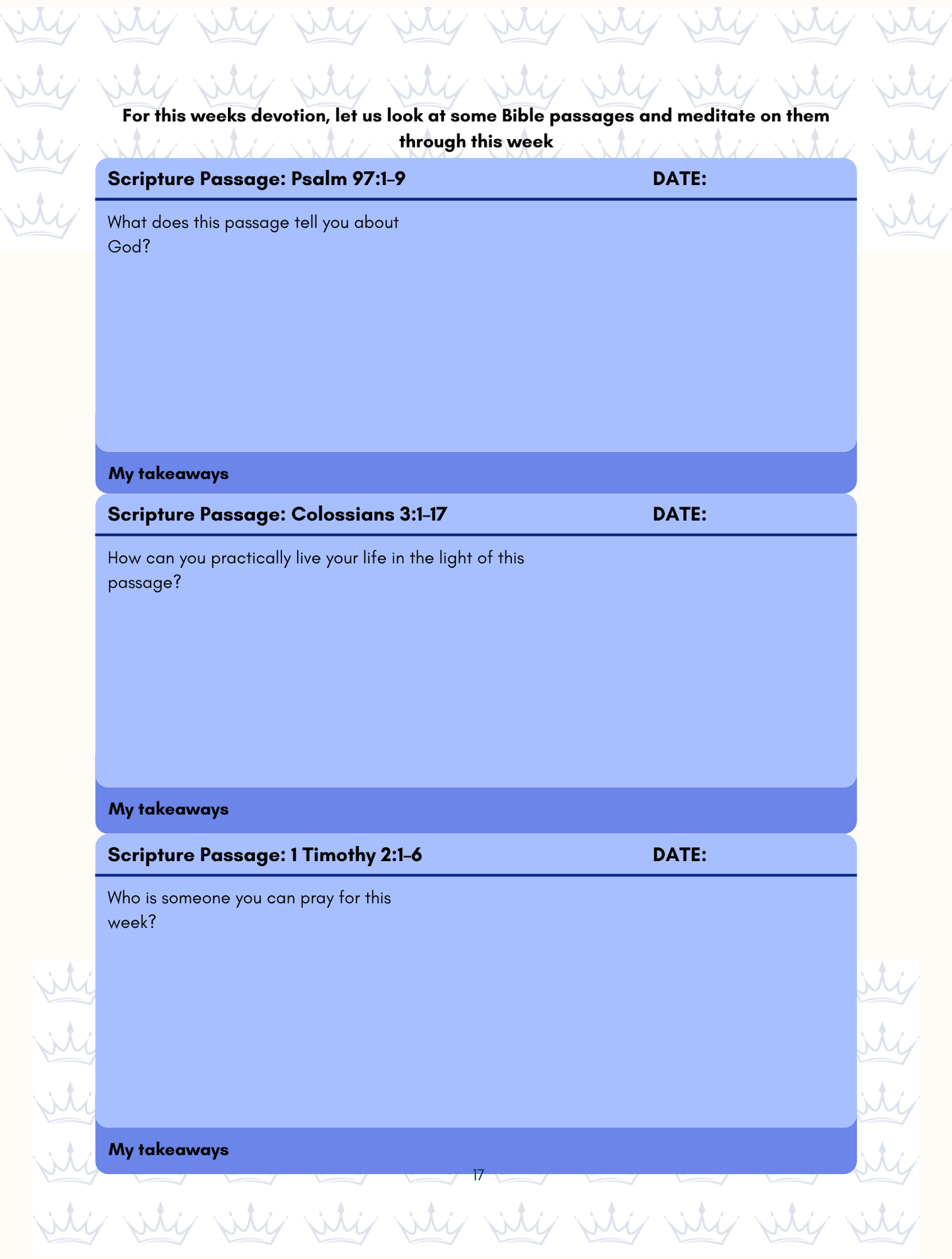 Kingdom Ambassadors Workbook - Seniors 3